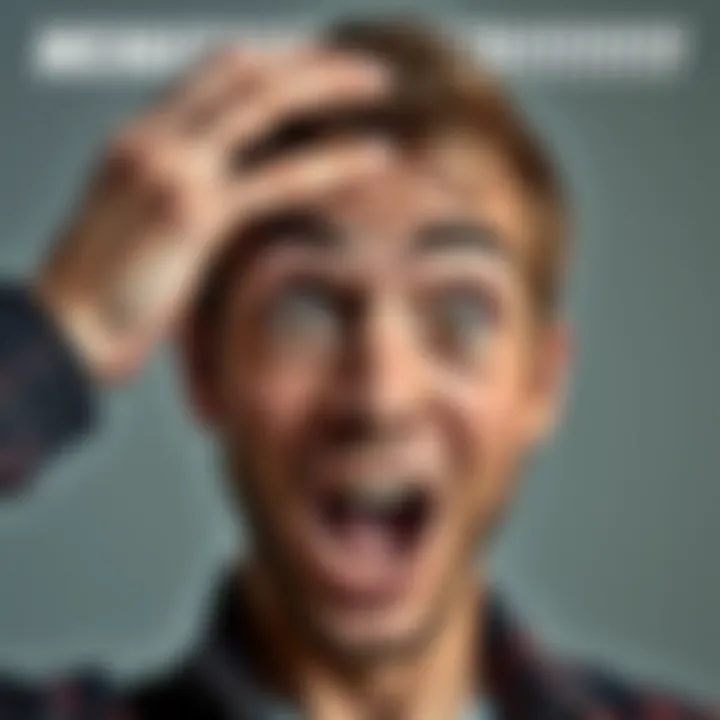 A person with a surprised expression, wide eyes, and a hand on their forehead, symbolizing disbelief and humor