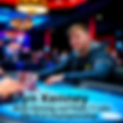 Bryn Kenney sitting at a poker table, focused on the game, with chips stacked in front of him, competing for a $2.2 million prize.