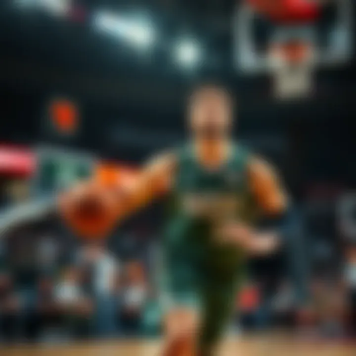 Thanassis playing basketball during a game for the Bucks, showing determination despite team injuries