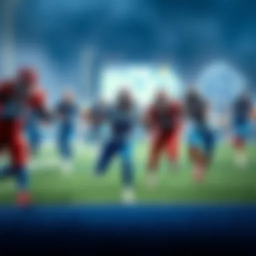 Action shot of Buffalo Bills and Detroit Lions players during the Thursday Night Football game