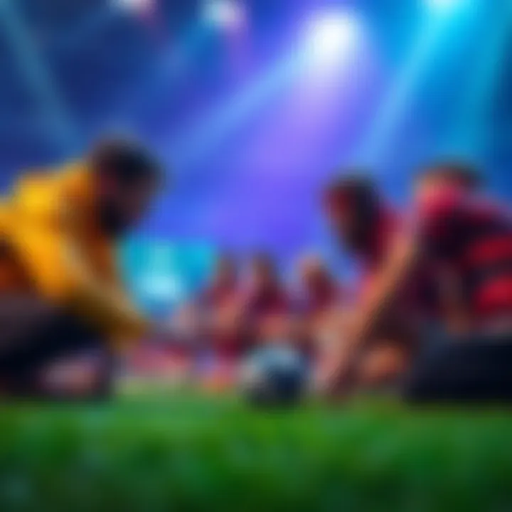 A group of players strategizing together to form winning teams.