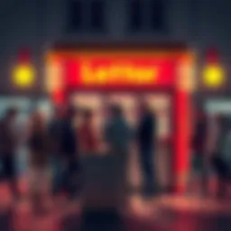 People excitedly gather around a lottery ticket booth as they prepare to participate in the Builder Lotto drawing and hope for big winnings.