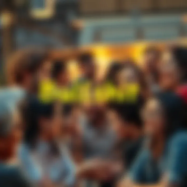 A collage of people expressing confusion and laughter while discussing the term 'Bullshit' in a lively conversation setting.