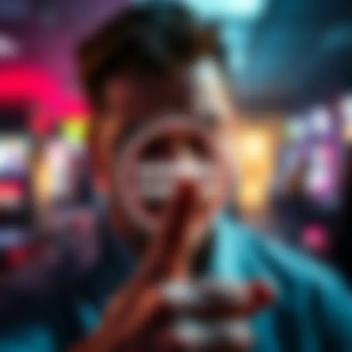 A person contemplating pressing a button that symbolizes the removal of gambling content from devices