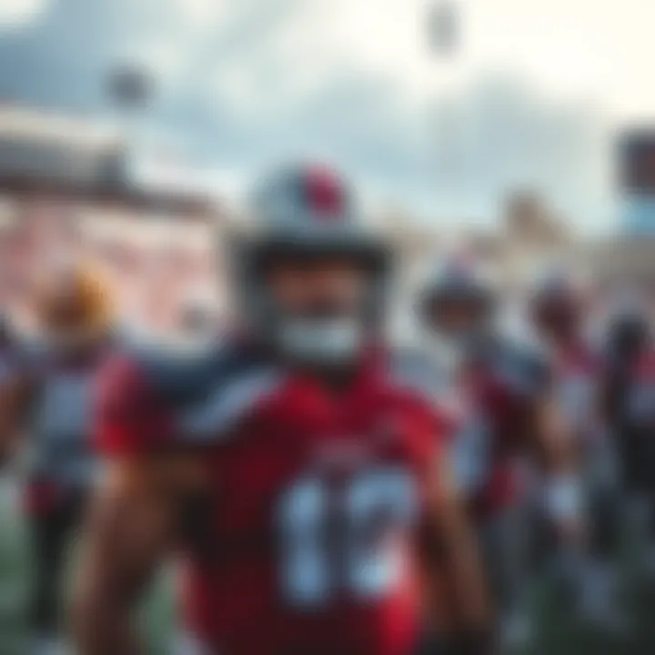 BYU and Arizona teams preparing for a football game, showcasing players in gear