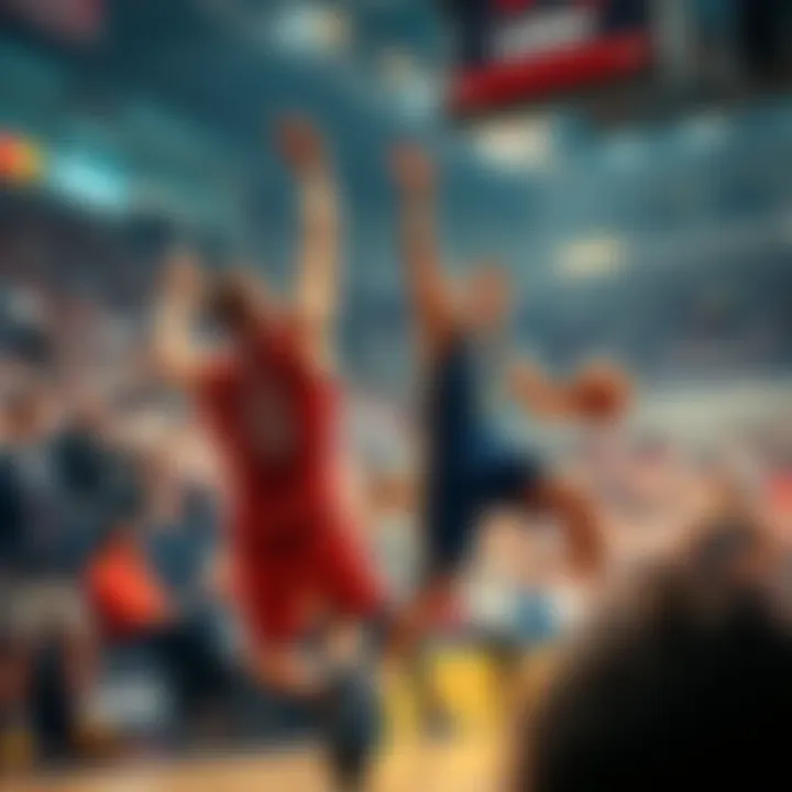 Cade and Luka showcasing their skills on the court, exciting the crowd with their teamwork