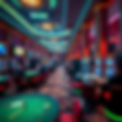 View of a Caesars gaming area showing less activity, highlighting fewer players at the tables and machines, with signs of reduced gaming engagement.