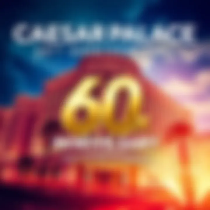 Celebration banner for Caesars Palace 60th anniversary featuring 60x Reward Credits offer