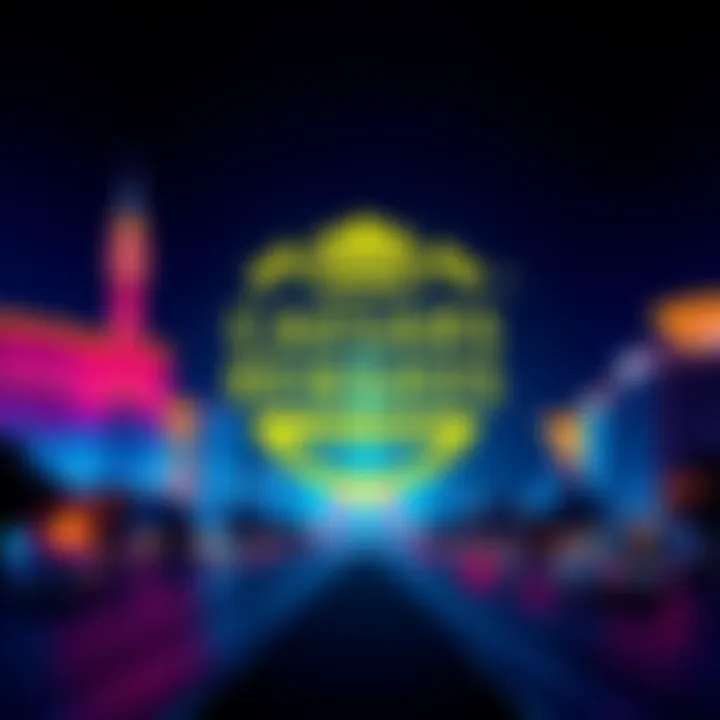Caesars Rewards logo displayed with a vibrant Las Vegas skyline in the background