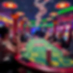 A colorful casino table with players enjoying Crapless Bubble Craps at Caesar's Southern Indiana.