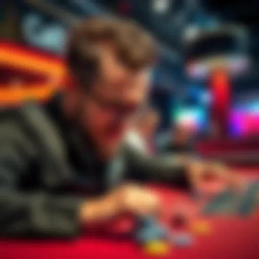 A close-up of a worried player at a casino table with chips, reflecting concerns about fairness in games.