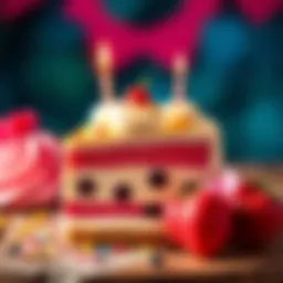 A colorful slice of cake emoji representing celebrations and desserts in digital communication