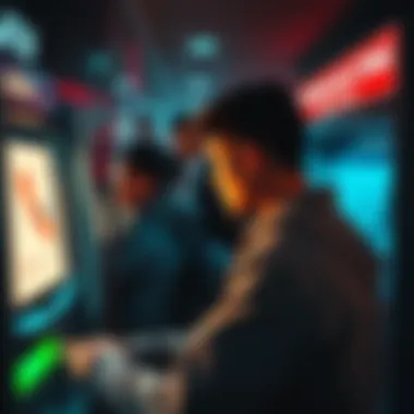 A frustrated person at an ATM in California looking at the screen