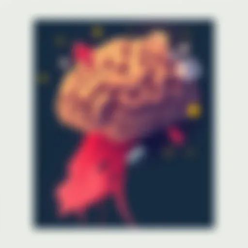 A serene brain illustration representing calmness, with elements symbolizing low-dose psychedelics and gambling icons, highlighting stress relief.