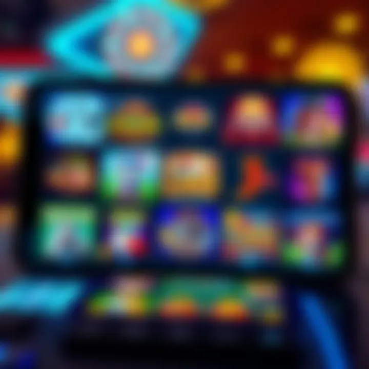 Screen displays various casino games available in Canadian mobile apps.