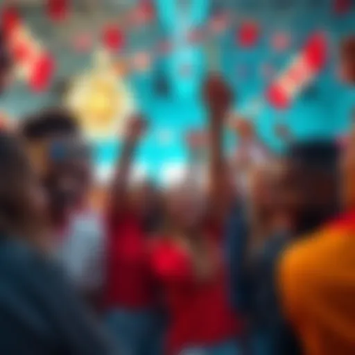 A diverse group of people from Canada celebrating together, showcasing joy and unity.