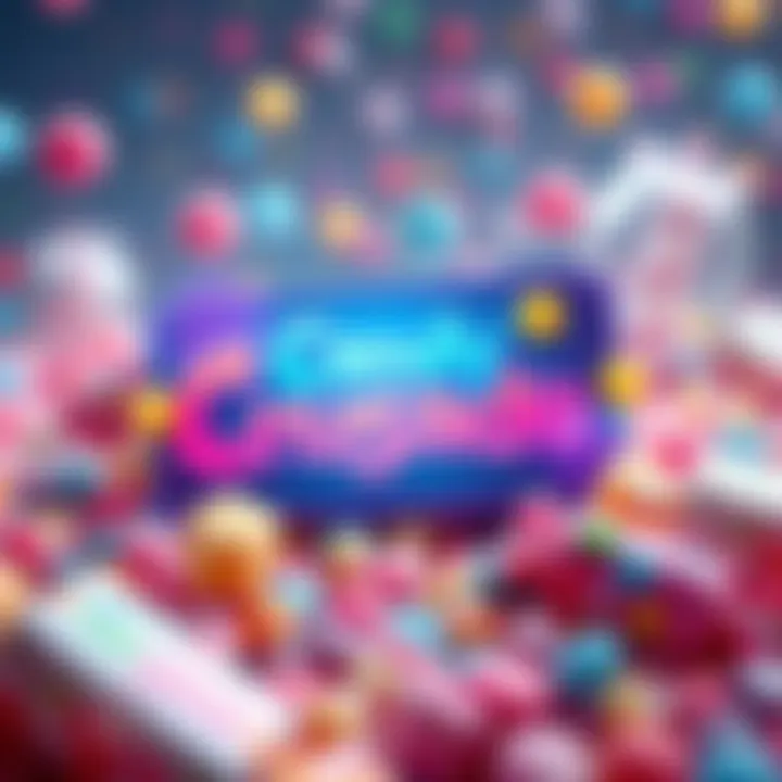 A vibrant graphic showcasing a winning code for the game Candy Crusade with colorful candy elements