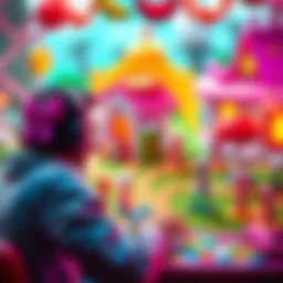 Candyland Pop Gameplay A player engaging with Candyland Pop, highlighting quick bonuses and colorful candy graphics