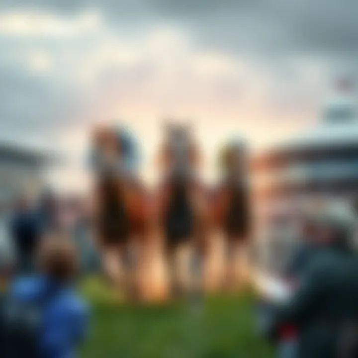 Two horses being disqualified during a race at Canterbury Park, with spectators reacting in surprise.
