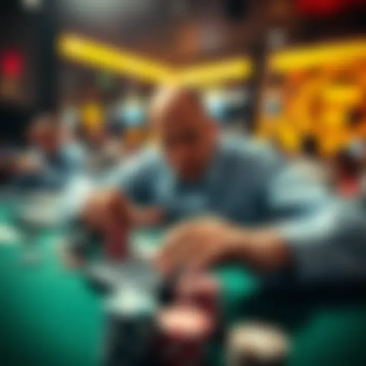 A beginner analyzing card counting strategies with a calculator and chips on a table.