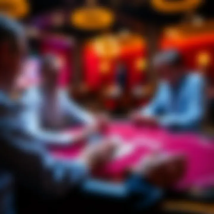 Person counting cards while engaging in conversation at a card table