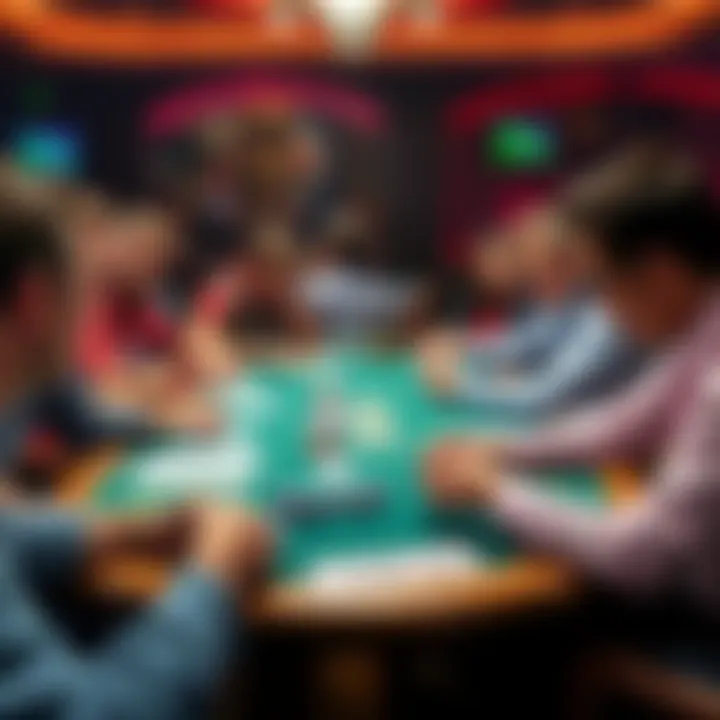 Card Counter Tips A group of people discussing card counting strategies at a table with playing cards and chips.