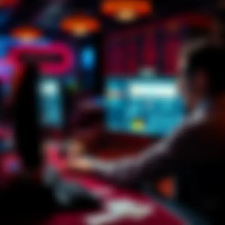 A person sitting at a computer looking for card counting techniques on a website