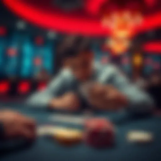 A poker player discreetly counting cards at a casino table, focused and strategic in approach.