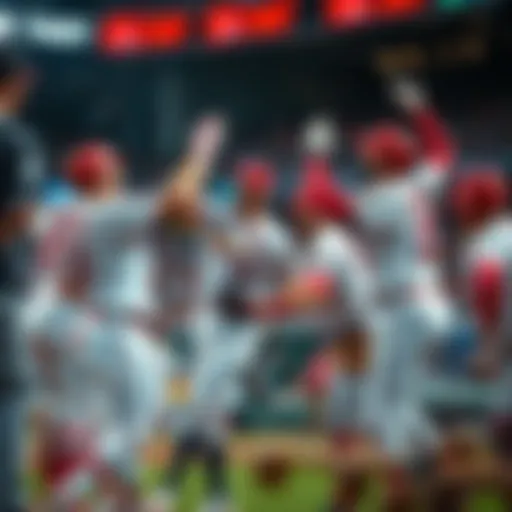 Cardinals players celebrating a successful day with contracts and winnings, showcasing positive team spirit and performance