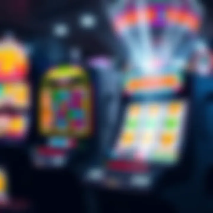 Cash Eruption Slot Machine A colorful Cash Eruption slot machine with bright lights and various symbols, attracting players.