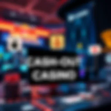 A graphic showing the cash-out process in online casinos with various payment methods like bank transfer and e-wallets