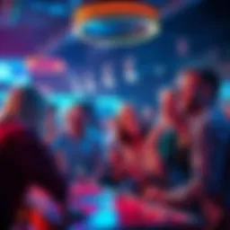 A group of friends enjoying free games at Cash PongBot event with excitement in the air