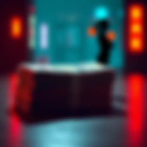 A stack of cash beside a silhouette of a person with body confidence