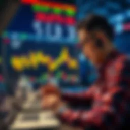 A person analyzing financial charts and betting odds