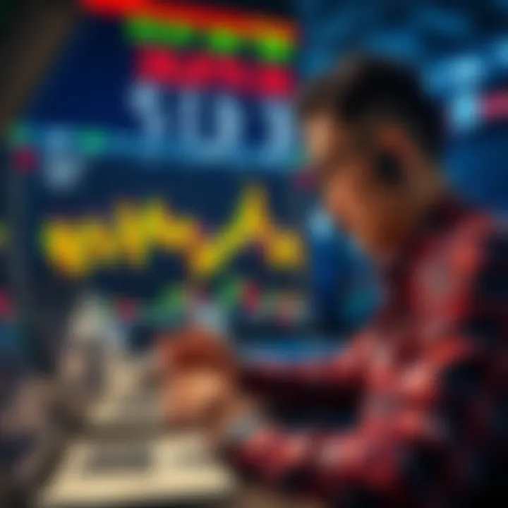 A person analyzing financial charts and betting odds