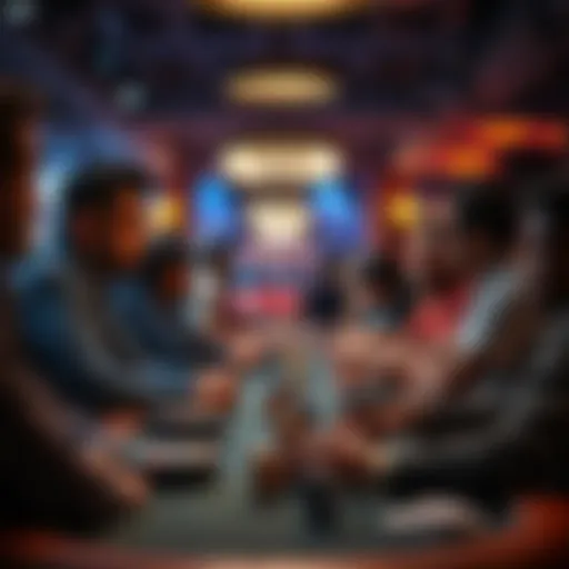 Group of players focused on a poker table in Bangalore during a live cash game, discussing strategies
