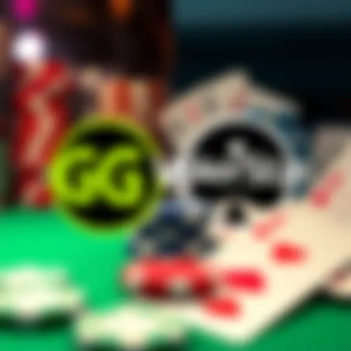 A side-by-side view of GG and PokerStars logos with poker chips and cards in the background, symbolizing a cash game comparison in 2026