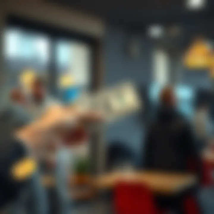 A person handing over 30 dollars to another person in a casual setting, showing a practical solution to a problem.
