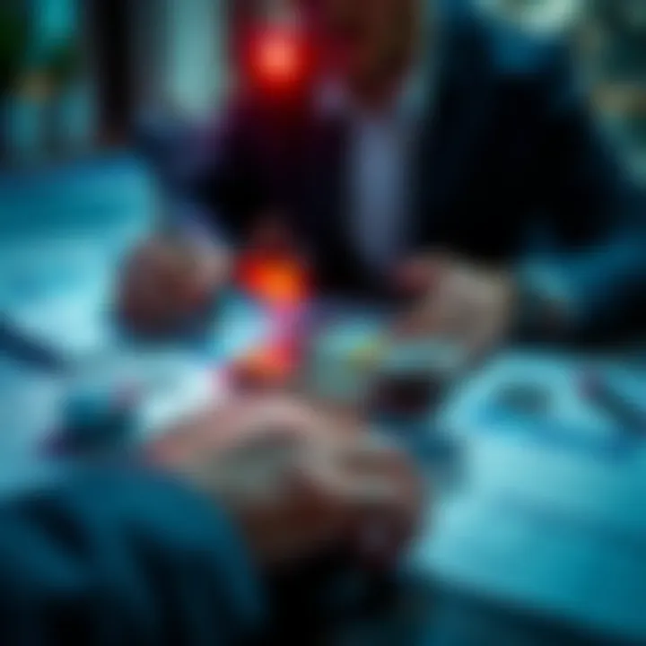 A person planning financial strategies with money and charts on a table