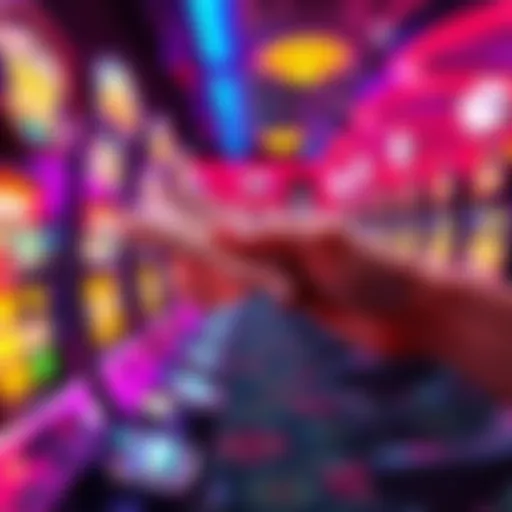 A hand holding cash in a casino with slot machines in the background