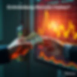 A person holds cash in one hand and a stock market chart in the other, weighing their options.