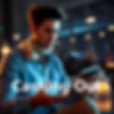A person calculating their finances with a calculator and cash in hand, looking focused and thoughtful.