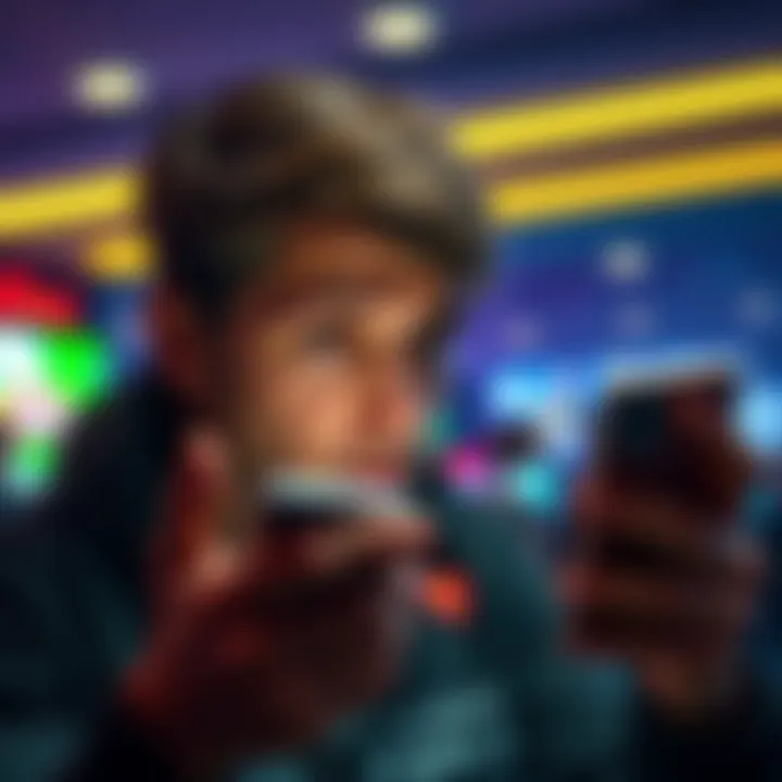 A person looking at their phone with a confused expression after a cashout was canceled shortly after a game ended.