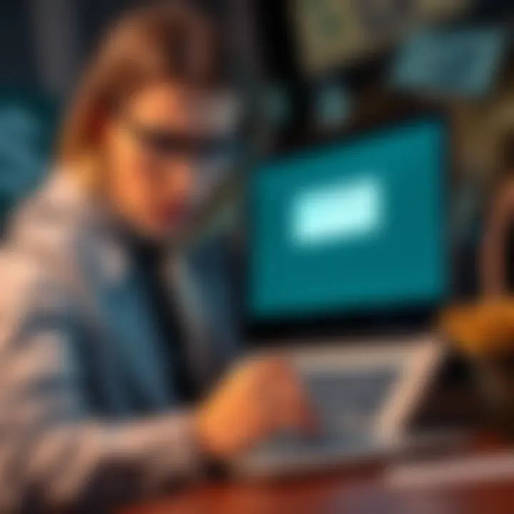 Cashout Issues A person looking frustrated while using a laptop, showing an error message on the screen related to cashouts, with money symbols in the background.