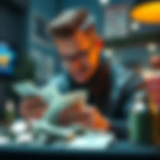 A person counting cash and reviewing tips for successful payouts in gambling