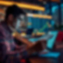 A person analyzing strategies for low-stake cashouts with a laptop and notes