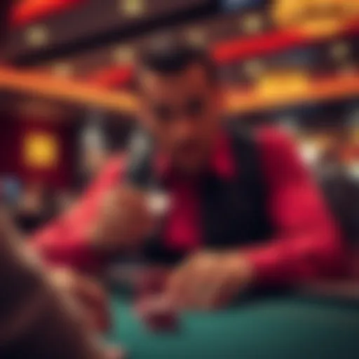 A casino dealer looks surprised as a player keeps a betting chip meant for him at a gaming table.
