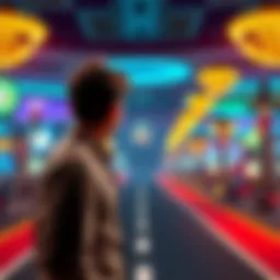 A person at a casino fork in the road, considering whether to continue playing or cash out.