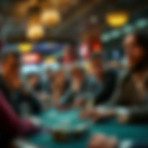 Players in a casino showing mixed reactions to the unexpected outcome of the first J4-Hand of the night, with some looking surprised and others frustrated.