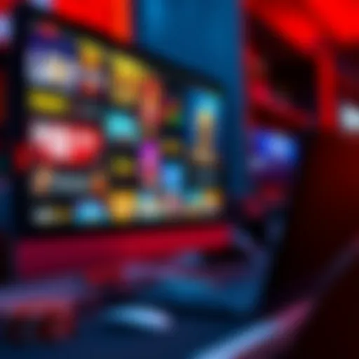 A computer screen displaying various online casino promotions and bonuses, with colorful graphics and flashy offers.